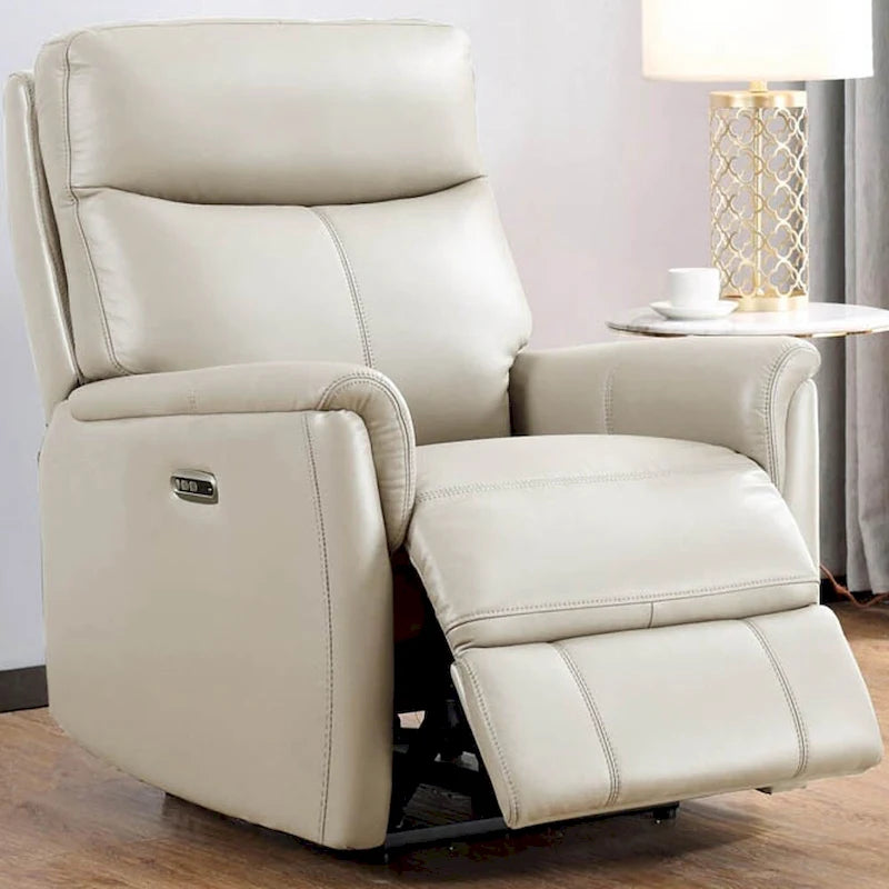 Fauteuil inclinable zéro gravité en cuir pleine fleur avec appuie-tête motorisé Hydeline Layla