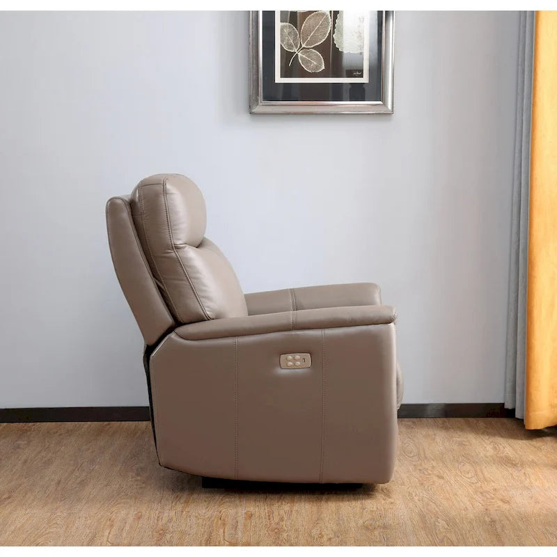 Fauteuil inclinable zéro gravité en cuir pleine fleur avec appuie-tête motorisé Hydeline Layla