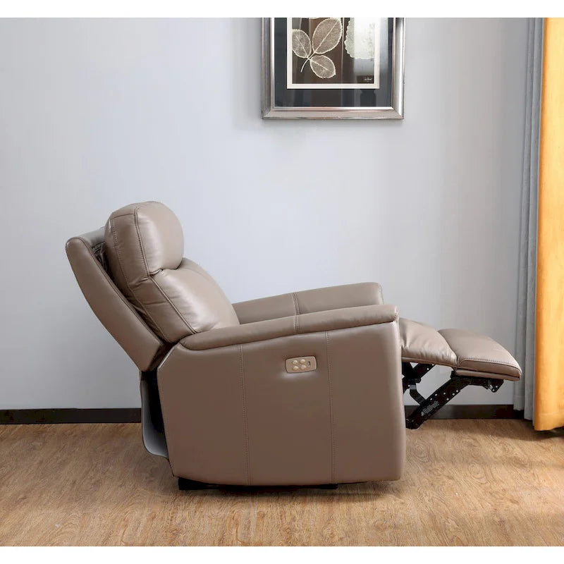 Fauteuil inclinable zéro gravité en cuir pleine fleur avec appuie-tête motorisé Hydeline Layla