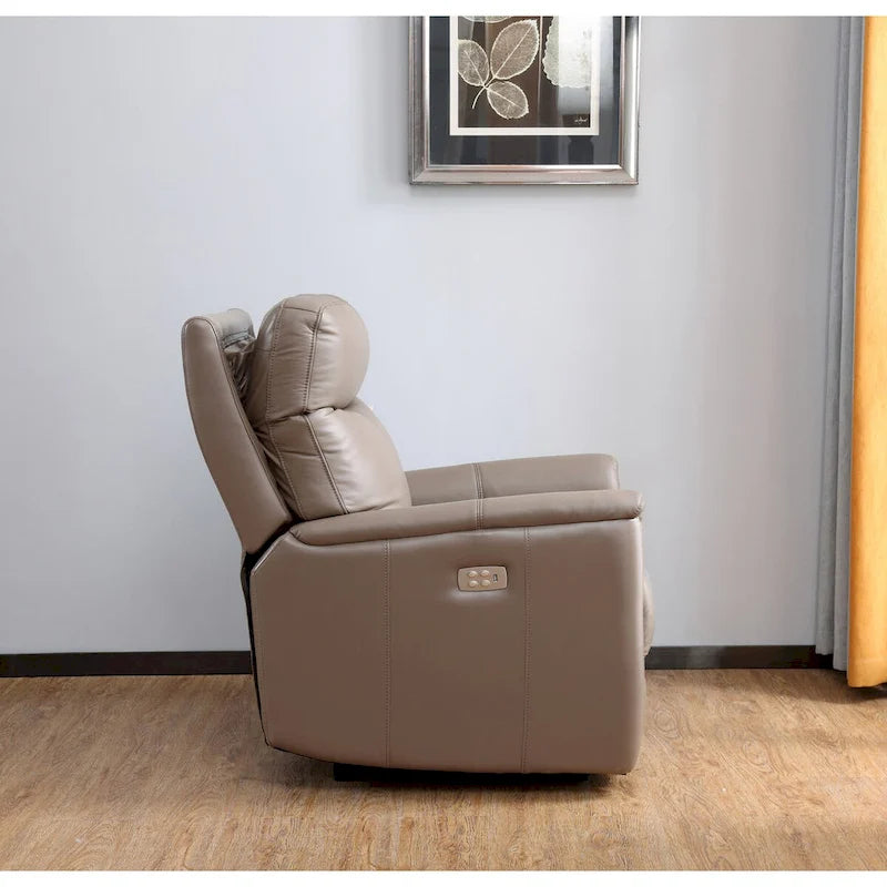 Fauteuil inclinable zéro gravité en cuir pleine fleur avec appuie-tête motorisé Hydeline Layla