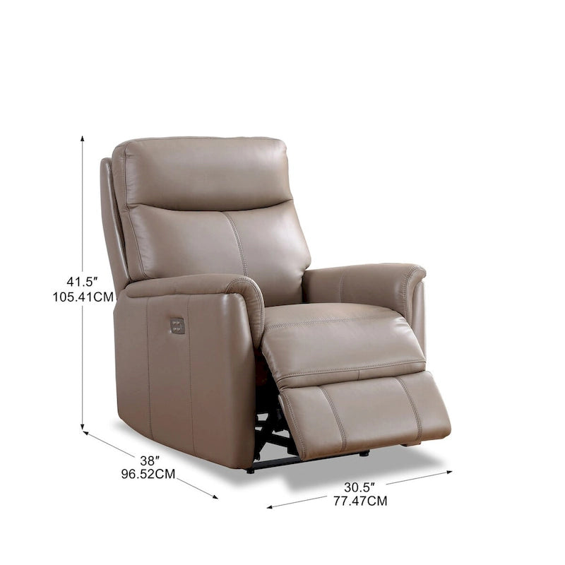 Fauteuil inclinable zéro gravité en cuir pleine fleur avec appuie-tête motorisé Hydeline Layla