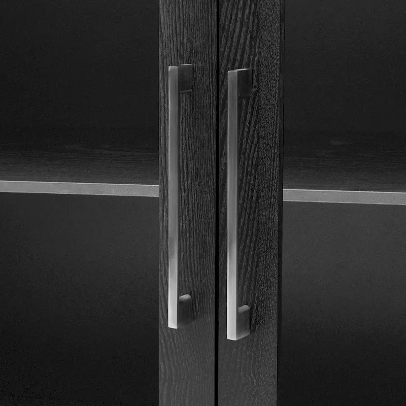 Meuble d'appoint 3 portes en MDF de 86 cm de haut avec étagère réglable