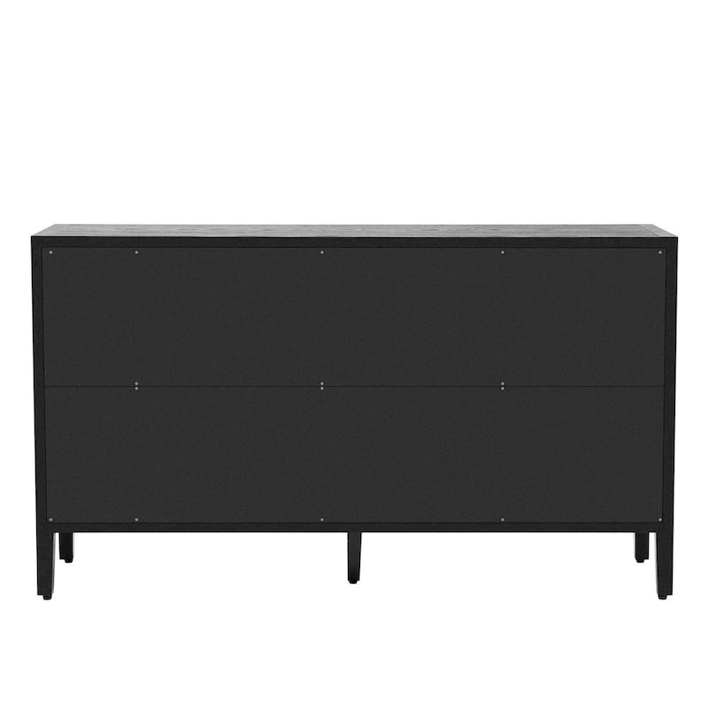 Meuble d'appoint 3 portes en MDF de 86 cm de haut avec étagère réglable