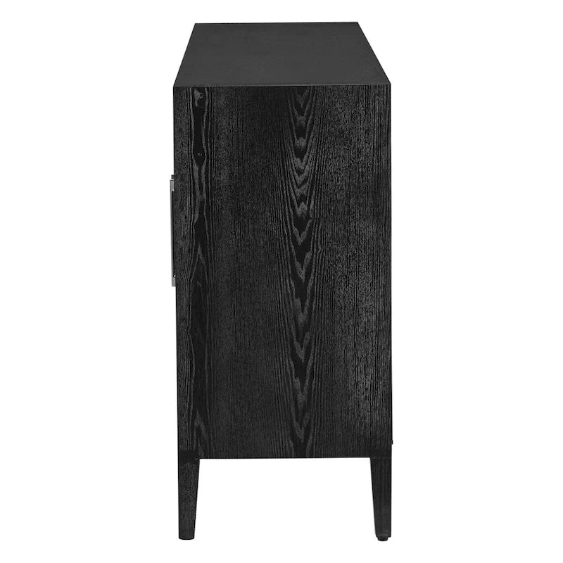 Meuble d'appoint 3 portes en MDF de 86 cm de haut avec étagère réglable