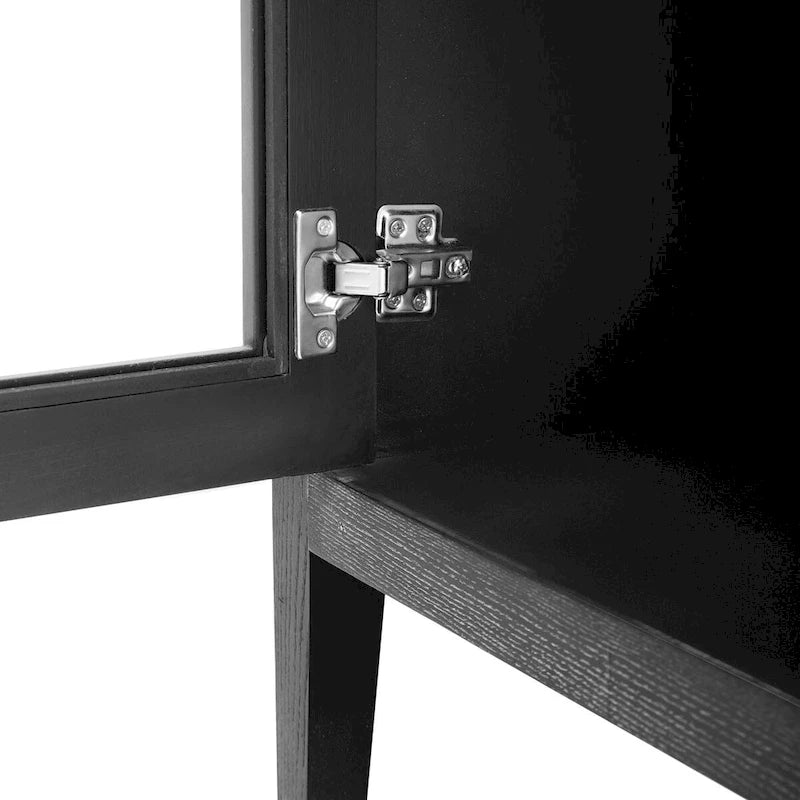 Meuble d'appoint 3 portes en MDF de 86 cm de haut avec étagère réglable