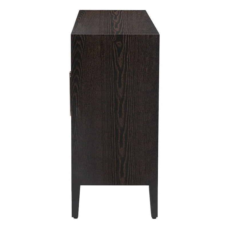 Meuble d'appoint 3 portes en MDF de 86 cm de haut avec étagère réglable