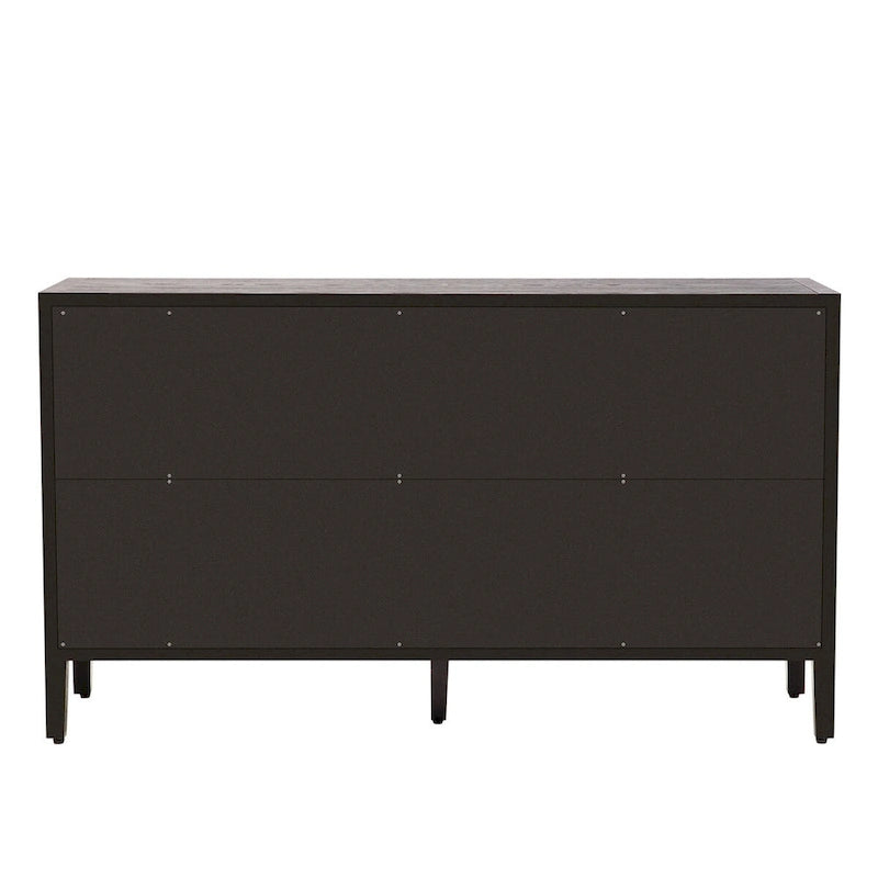 Meuble d'appoint 3 portes en MDF de 86 cm de haut avec étagère réglable