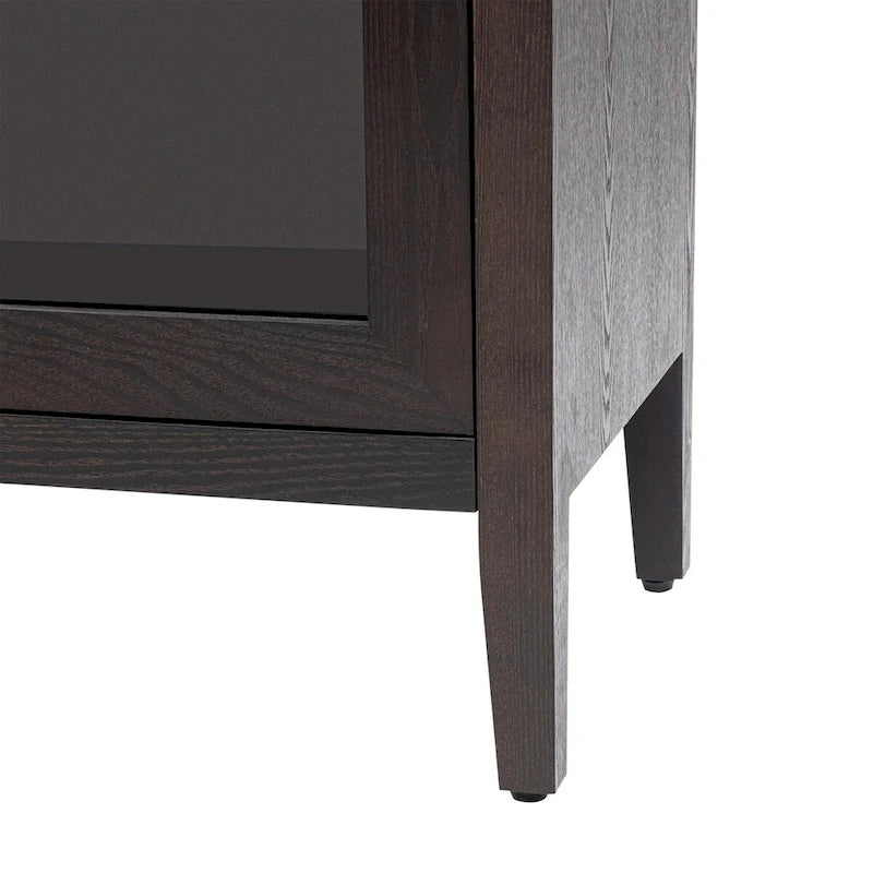 Meuble d'appoint 3 portes en MDF de 86 cm de haut avec étagère réglable