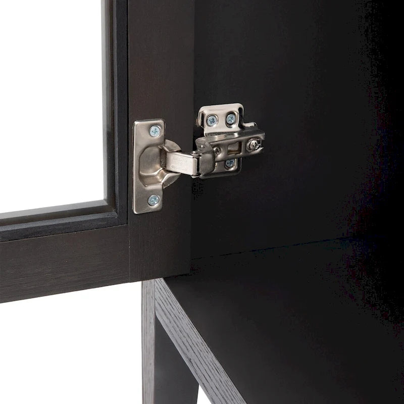 Meuble d'appoint 3 portes en MDF de 86 cm de haut avec étagère réglable