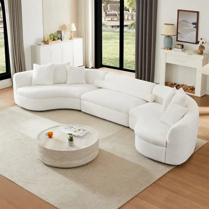 Duża nowoczesna sofa tapicerowana trzyczęściowa