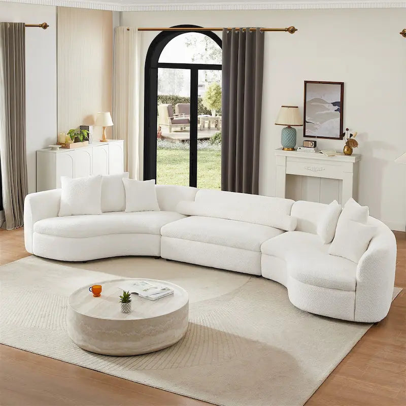 Duża nowoczesna sofa tapicerowana trzyczęściowa