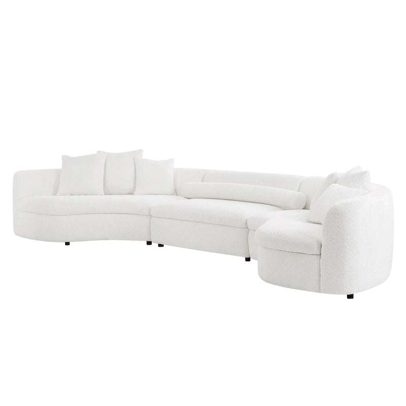 Duża nowoczesna sofa tapicerowana trzyczęściowa