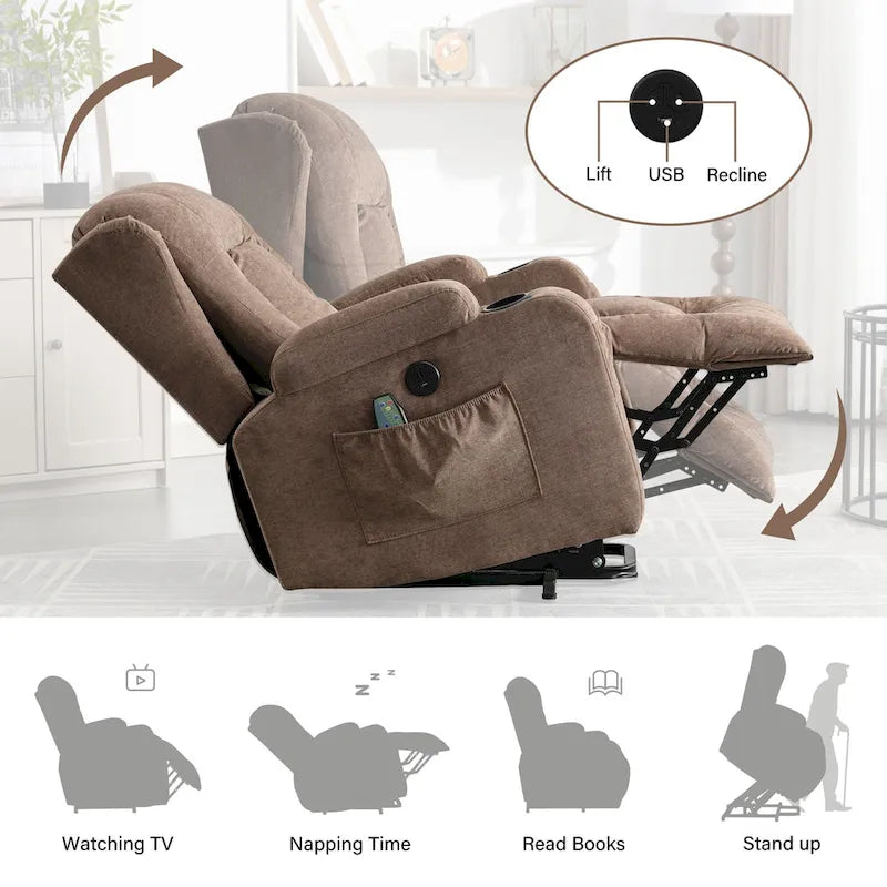 Fauteuil inclinable releveur pour personnes âgées