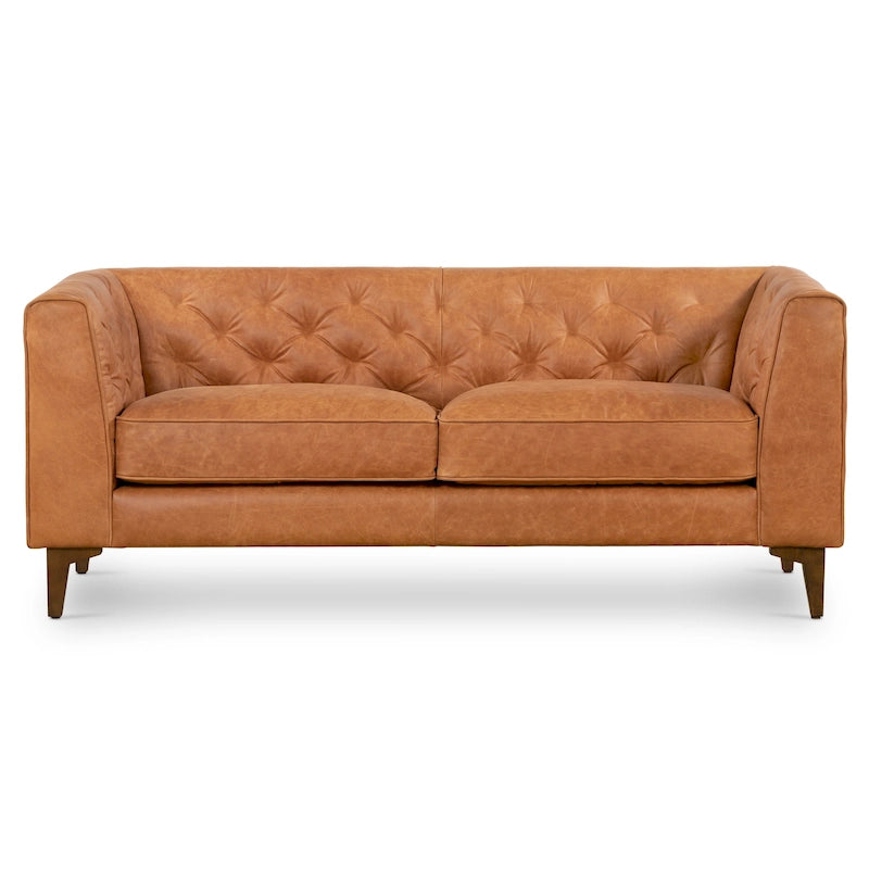 Canapé d'appartement Essex 74 Poly & Bark - Cuir véritable italien pleine fleur