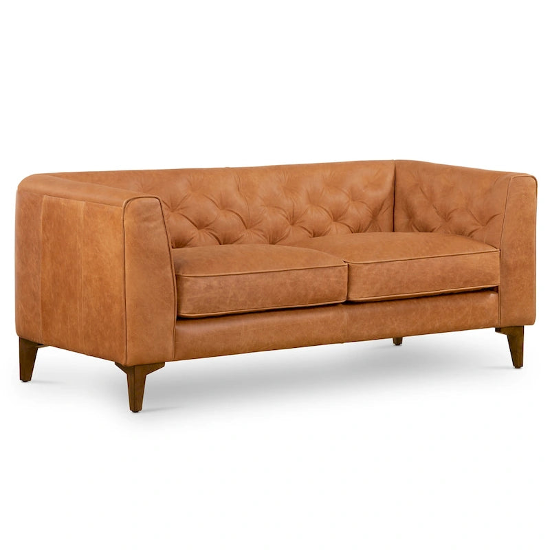 Canapé d'appartement Essex 74 Poly & Bark - Cuir véritable italien pleine fleur