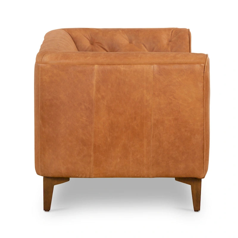 Canapé d'appartement Essex 74 Poly & Bark - Cuir véritable italien pleine fleur