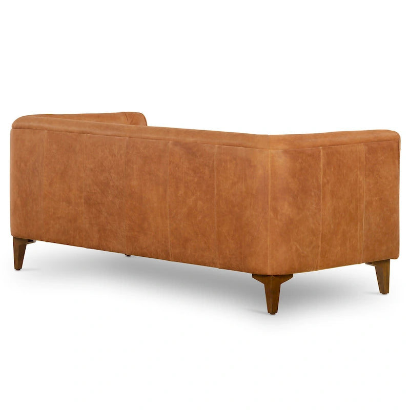 Canapé d'appartement Essex 74 Poly & Bark - Cuir véritable italien pleine fleur