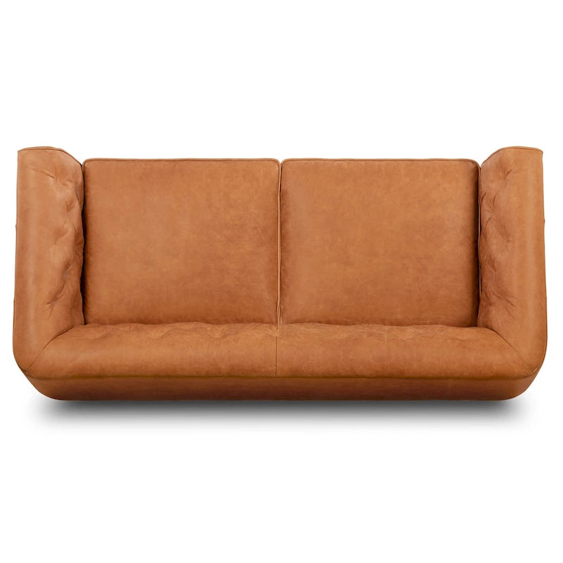 Canapé d'appartement Essex 74 Poly & Bark - Cuir véritable italien pleine fleur