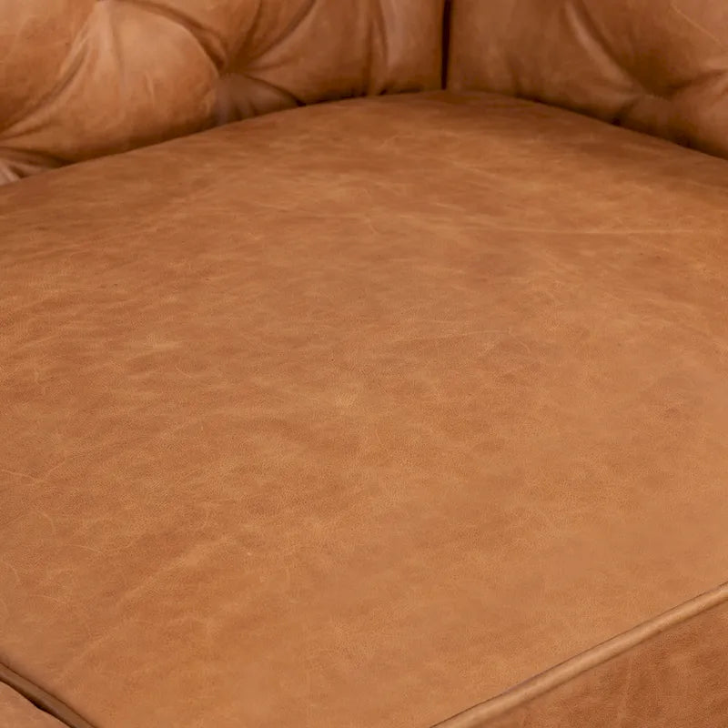 Canapé d'appartement Essex 74 Poly & Bark - Cuir véritable italien pleine fleur