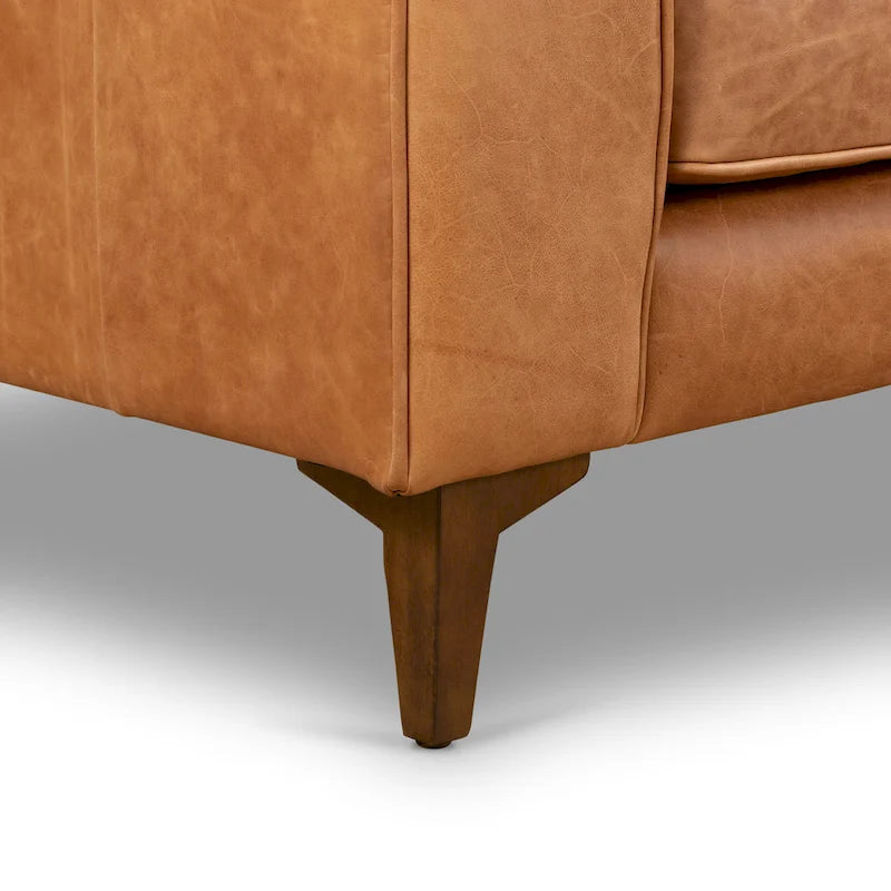 Canapé d'appartement Essex 74 Poly & Bark - Cuir véritable italien pleine fleur