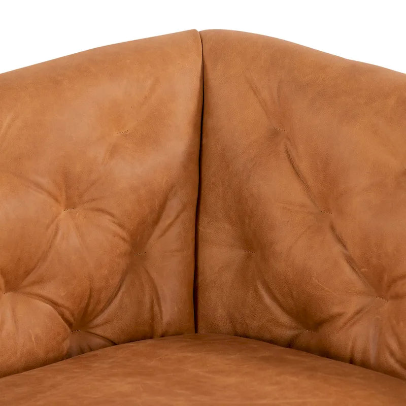 Canapé d'appartement Essex 74 Poly & Bark - Cuir véritable italien pleine fleur