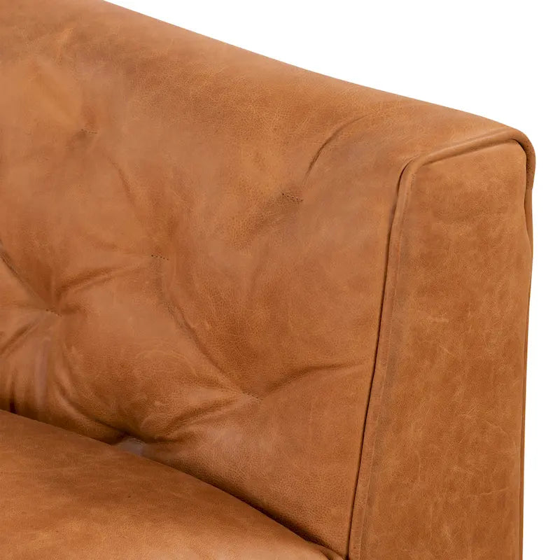 Canapé d'appartement Essex 74 Poly & Bark - Cuir véritable italien pleine fleur