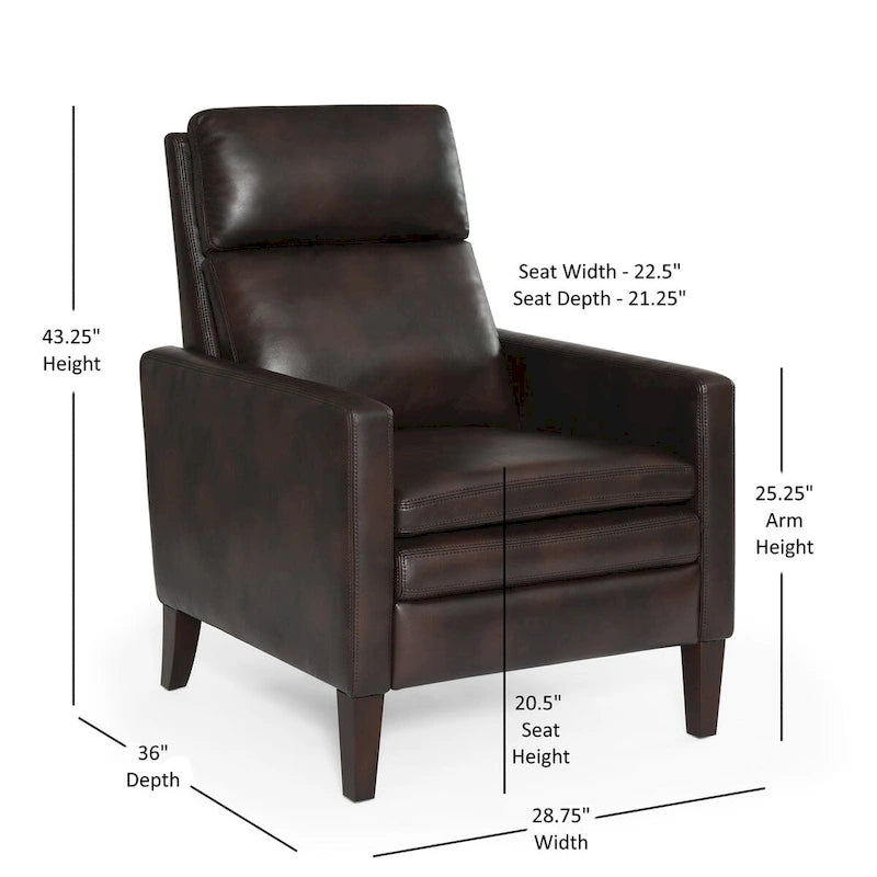 Fotel rozkładany Vesper z ekoskóry z mechanizmem push-back, Greyson Living