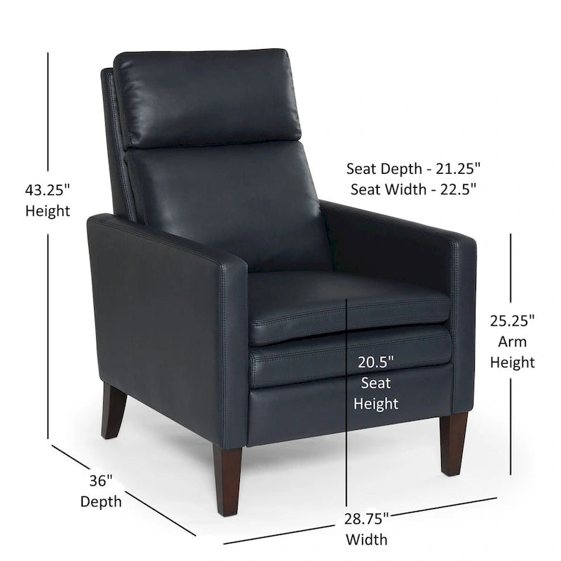 Fotel rozkładany Vesper z ekoskóry z mechanizmem push-back, Greyson Living