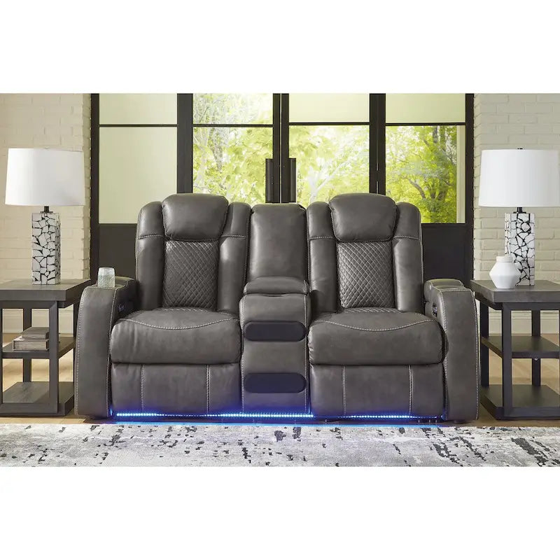 Canapé inclinable électrique avec console Fyne-Dyme Signature Design by Ashley - 74 po L x 43 po P x 43 po H