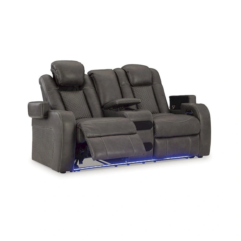 Canapé inclinable électrique avec console Fyne-Dyme Signature Design by Ashley - 74 po L x 43 po P x 43 po H