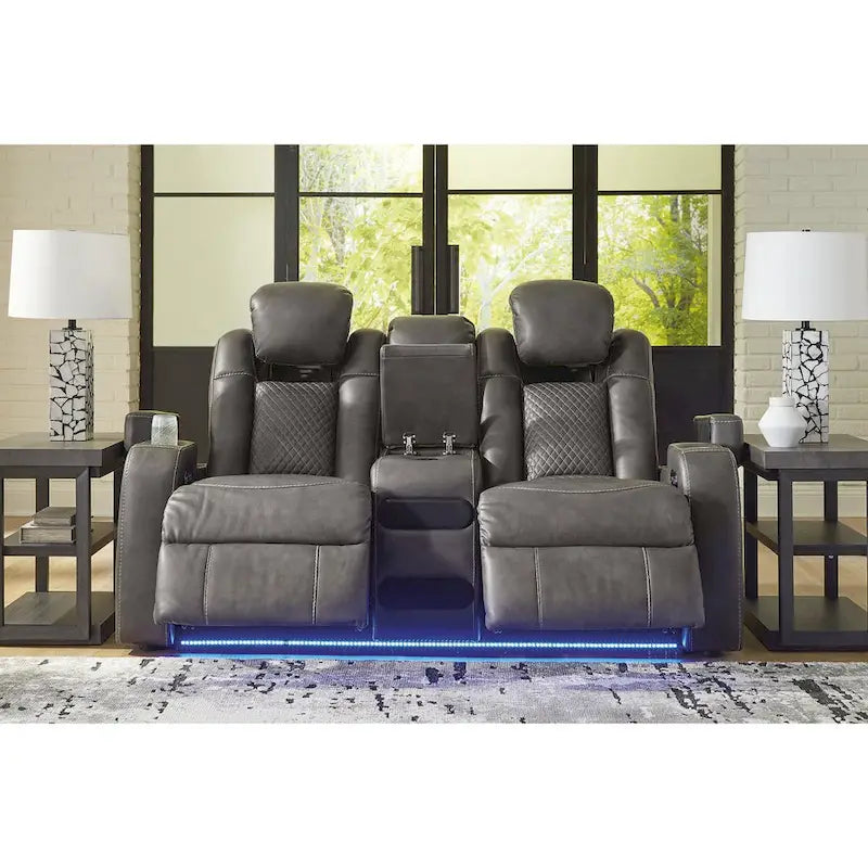 Canapé inclinable électrique avec console Fyne-Dyme Signature Design by Ashley - 74 po L x 43 po P x 43 po H