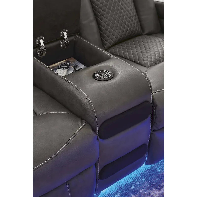 Canapé inclinable électrique avec console Fyne-Dyme Signature Design by Ashley - 74 po L x 43 po P x 43 po H