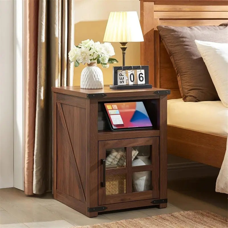 Table d'appoint avec station de recharge - 18P x 18L x 24H