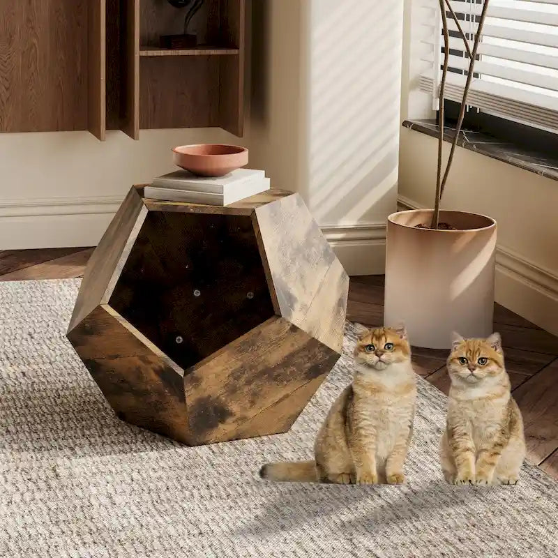 25,98 Table d'appoint niche pour chat, meuble moderne de forme