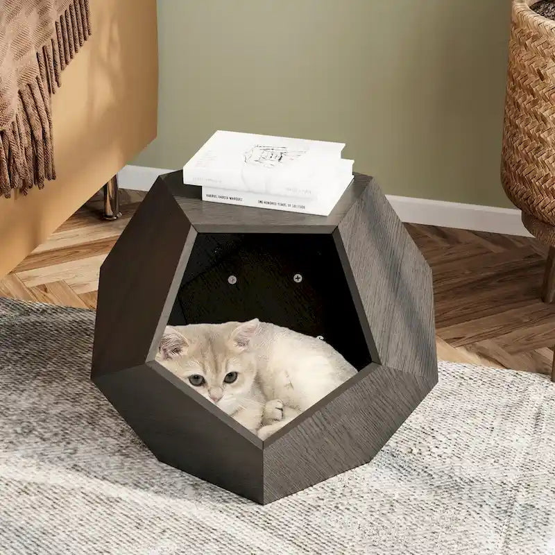 25,98 Table d'appoint niche pour chat, meuble moderne de forme