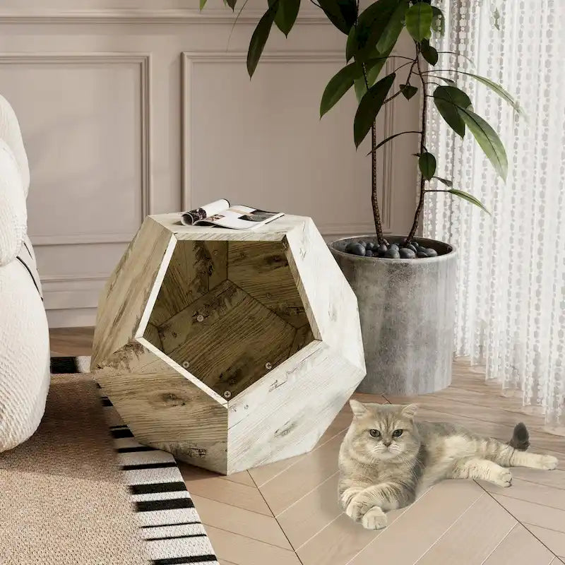 25,98 Table d'appoint niche pour chat, meuble moderne de forme