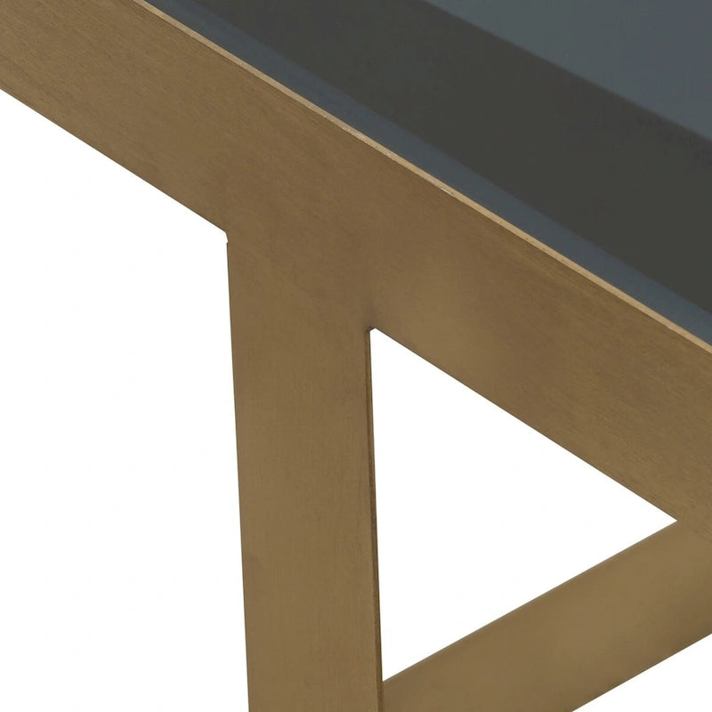 Table d'appoint latérale Sagebrook Home Modern Glam 20 en métal et verre doré et noir - 22 x 22 x 20