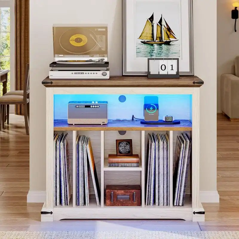 Grand Meuble pour Platine Vinyle - 15,7P x 31,5L x 28,7H