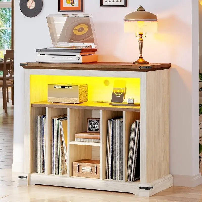 Grand Meuble pour Platine Vinyle - 15,7P x 31,5L x 28,7H