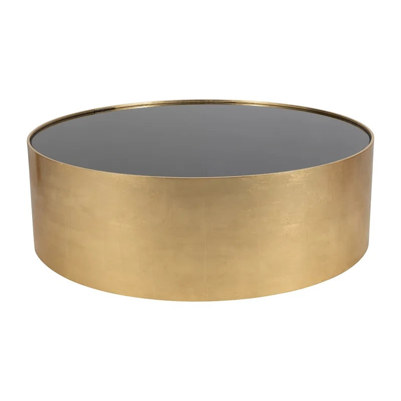Sagebrook Home Table Basse et Table d'Appoint Rondes en Verre et Bois Style Glamour Moderne