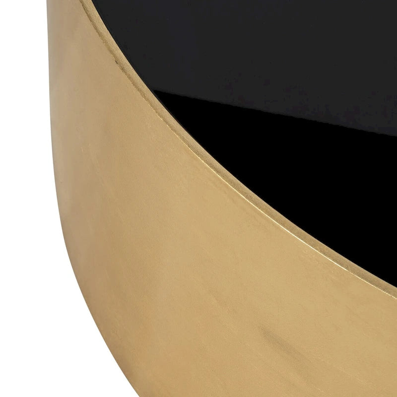 Sagebrook Home Table Basse et Table d'Appoint Rondes en Verre et Bois Style Glamour Moderne