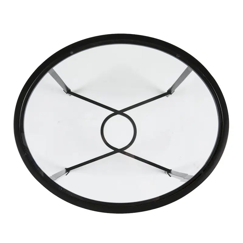 HomeRoots 25 Czarno-przezroczysty szklany owalny stolik końcowy - 25x21x24.75