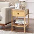Tables d'appoint en bambou - Lot de 2 - 40,6P x 40,6L x 61H cm