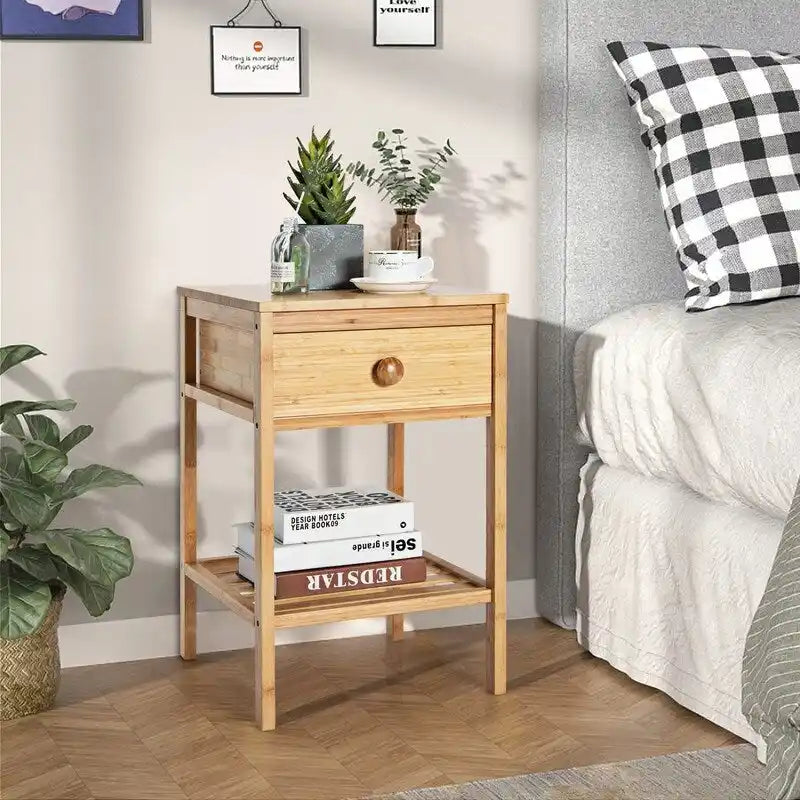 Tables d'appoint en bambou - Lot de 2 - 40,6P x 40,6L x 61H cm