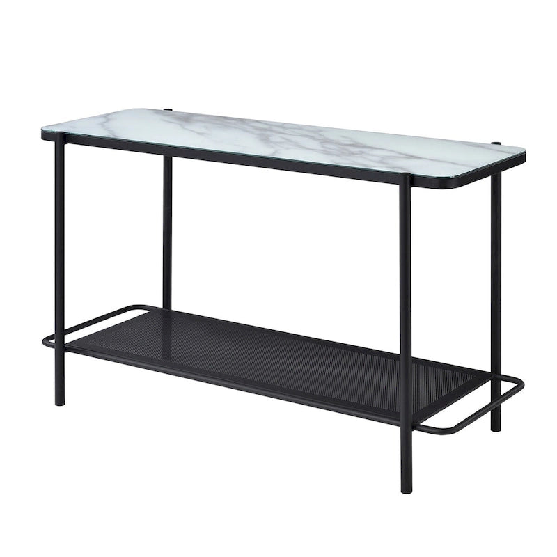 Ensemble de 3 tables basses Puetz contemporaines à plateau en verre blanc par Furniture of America