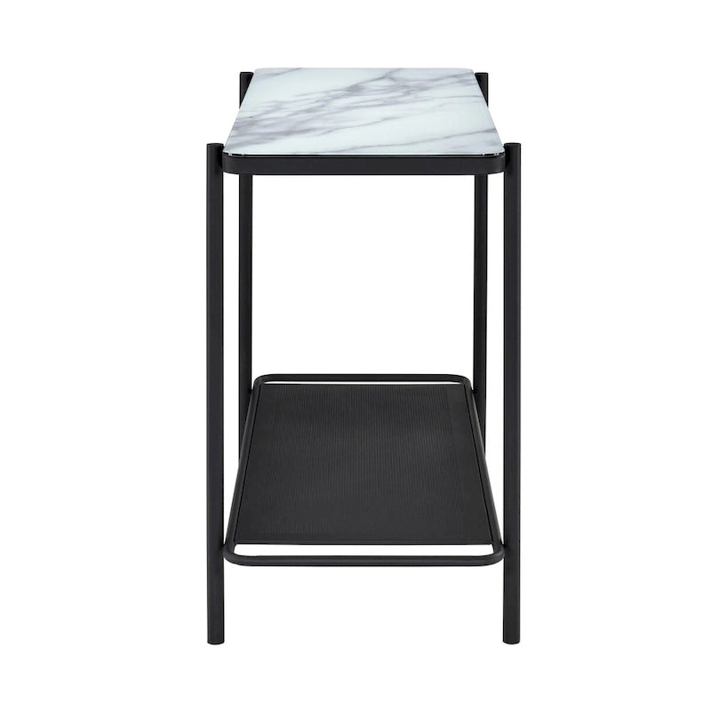 Ensemble de 3 tables basses Puetz contemporaines à plateau en verre blanc par Furniture of America