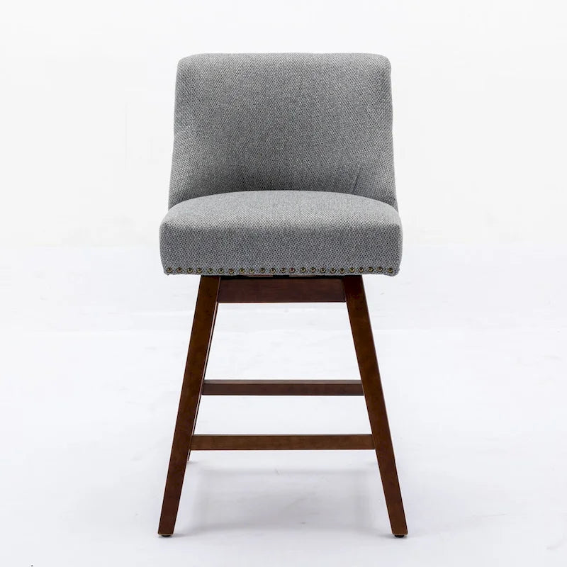 Tabourets de bar pivotants de hauteur comptoir, hauteur d'assise 66 cm, lot de 2 tabourets de bar rembourrés en tissu