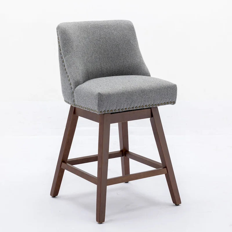 Tabourets de bar pivotants de hauteur comptoir, hauteur d'assise 66 cm, lot de 2 tabourets de bar rembourrés en tissu