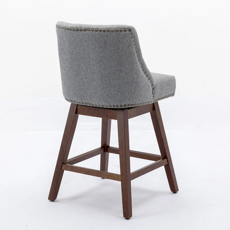Tabourets de bar pivotants de hauteur comptoir, hauteur d'assise 66 cm, lot de 2 tabourets de bar rembourrés en tissu