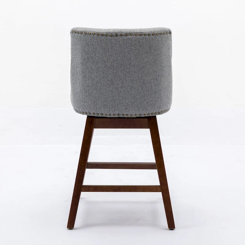 Tabourets de bar pivotants de hauteur comptoir, hauteur d'assise 66 cm, lot de 2 tabourets de bar rembourrés en tissu
